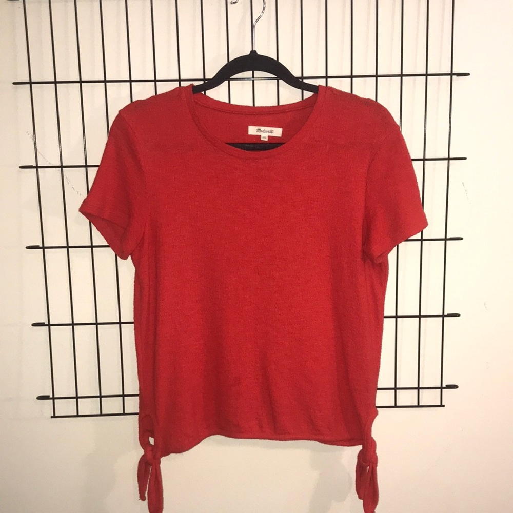 Red Madewell top with side ties!